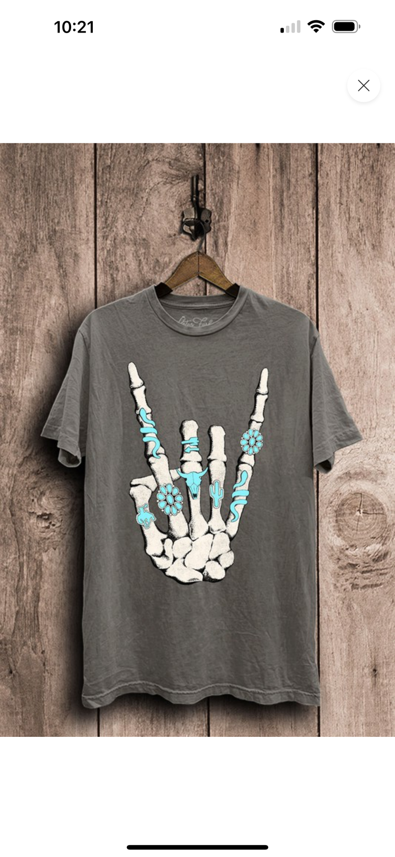 Skeleton Rock Hand Sign Graphic Top