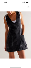 Black Denim overall dress