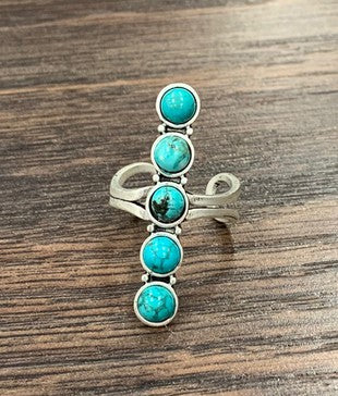 Adjustable Bar Turquoise Ring