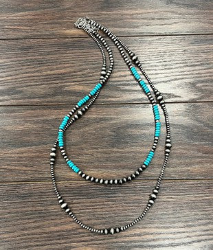 Beaded stacked necklace