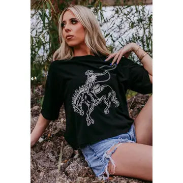 Bronco Flocking Crop Tee