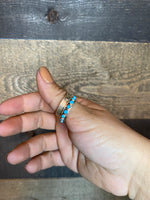 Feather Turquoise Banded Adjustable Ring