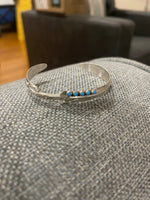 Turquoise Feather Sterling Cuff