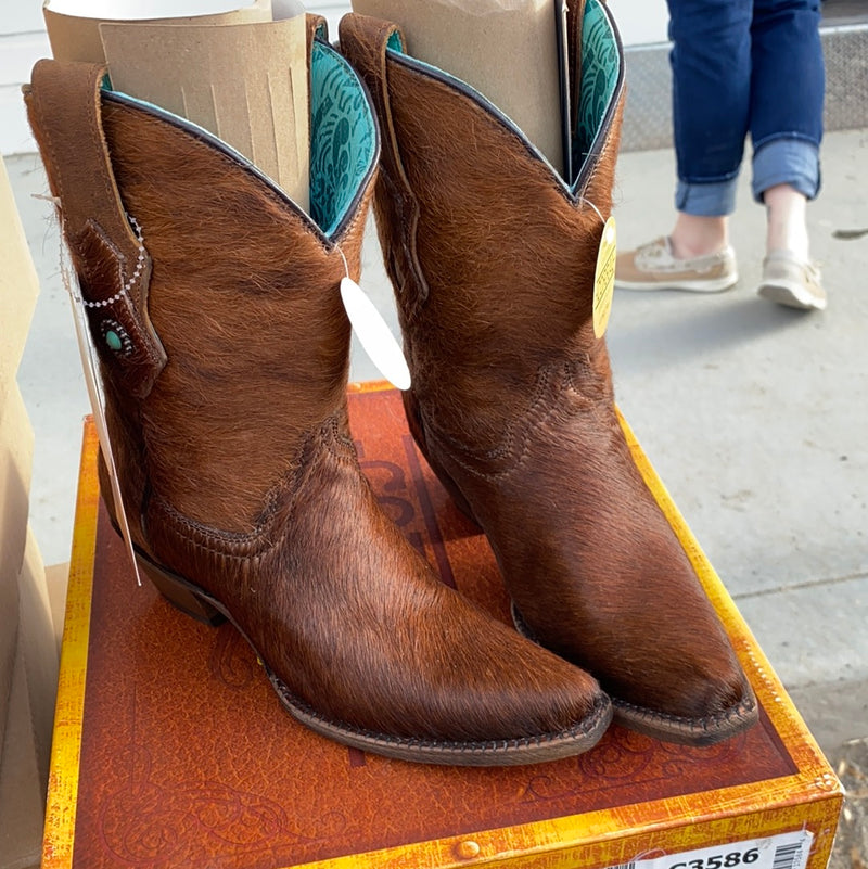 Brown Concho ankle boots